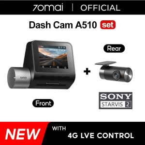 70mai Dash Cam A510 Set GPS Sony Starvis 2 4G Live Control HDR Front 1944P Rear 1080P