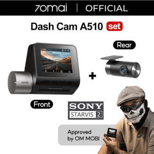 70mai Dash Cam A510 Set GPS Sony Starvis 2 4G Live Control HDR Front 1944P Rear 1080P