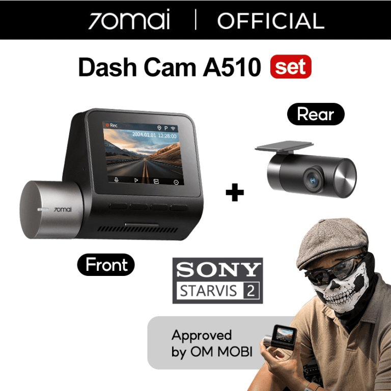 70mai Dash Cam A510 Set Dashcam Mobil Depan Belakang Terbaik 70mai-dash-cam-a510-review
