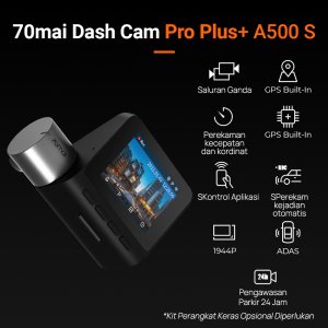 Dash Cam 70mai A500S Set Pro Plus 1944P GPS ADAS (Front +Rear Camera)