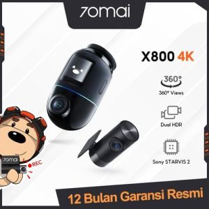 70mai Dashcam X800 4K Omni Set FOV 360 Supercapacitor 512GB External Storage Sony Starvis2 HDR Dual-Channel Supported – X800 4K
