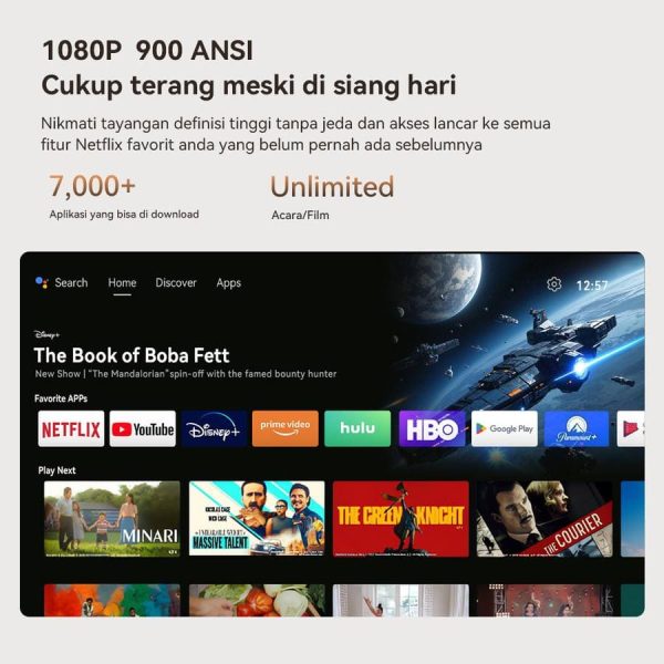 Wanbo Vali Projector Android TV 11 Netflix 200° Rotating Gimbal Projector 900 ANSI Home Theater Proyektor 12 Watt Full Range Speaker - Vali - Image 6
