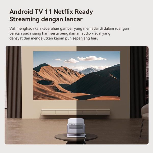 Wanbo Vali Projector Android TV 11 Netflix 200° Rotating Gimbal Projector 900 ANSI Home Theater Proyektor 12 Watt Full Range Speaker - Vali - Image 4