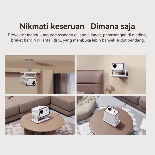 Wanbo Vali Projector Android TV 11 Netflix 200° Rotating Gimbal Projector 900 ANSI Home Theater Proyektor 12 Watt Full Range Speaker - Vali - Image 2