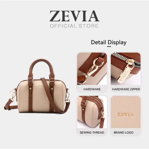 Tas Selempang Bahu Wanita Kekinian ZEVIA Zyre Tas Bowling Tas Bepergian Berkapasitas Besar - Image 3