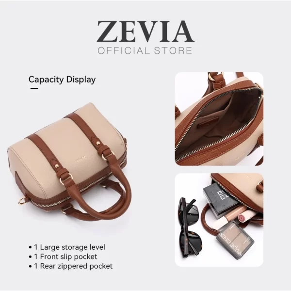 Tas Selempang Bahu Wanita Kekinian ZEVIA Zyre Tas Bowling Tas Bepergian Berkapasitas Besar - Image 4