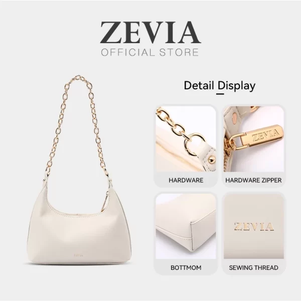 Tas Selempang Wanita Simple Tali Rantai 2 in 1 - ZEVIA Velour Bag - Image 4