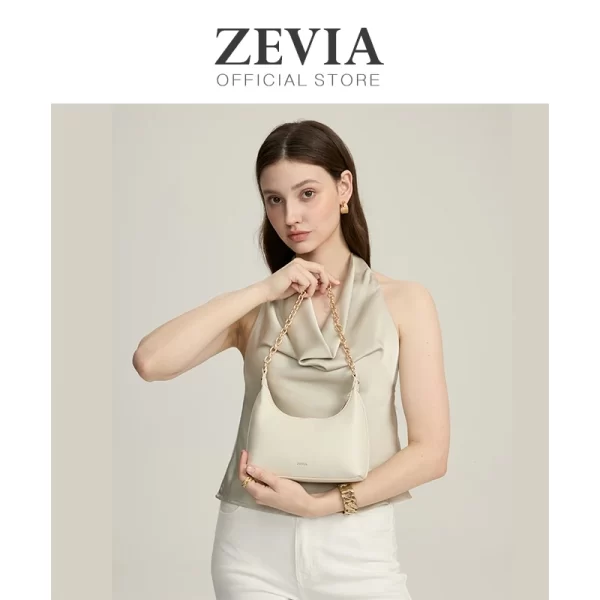 Tas Selempang Wanita Simple Tali Rantai 2 in 1 - ZEVIA Velour Bag - Image 7
