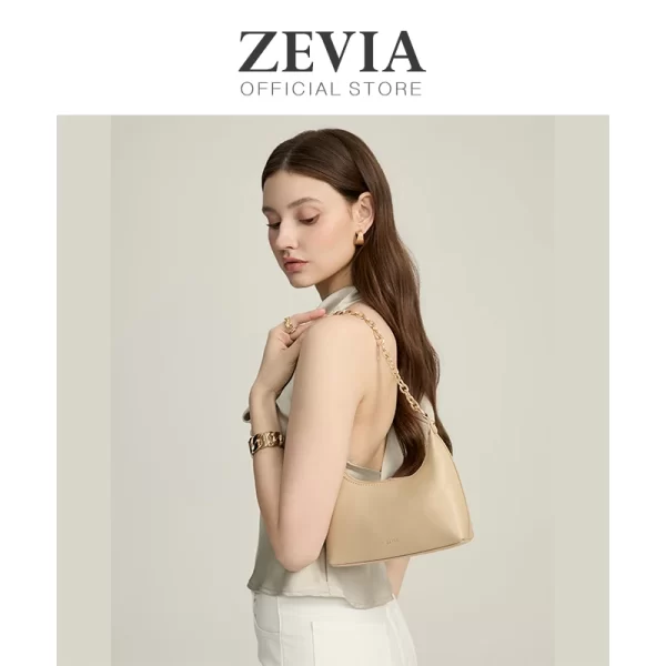 Tas Selempang Wanita Simple Tali Rantai 2 in 1 - ZEVIA Velour Bag - Image 8