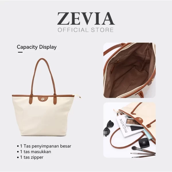Tas Tote Bag Kerja Wanita ukuran Besar - ZEVIA Aaliyah Bag - Image 4