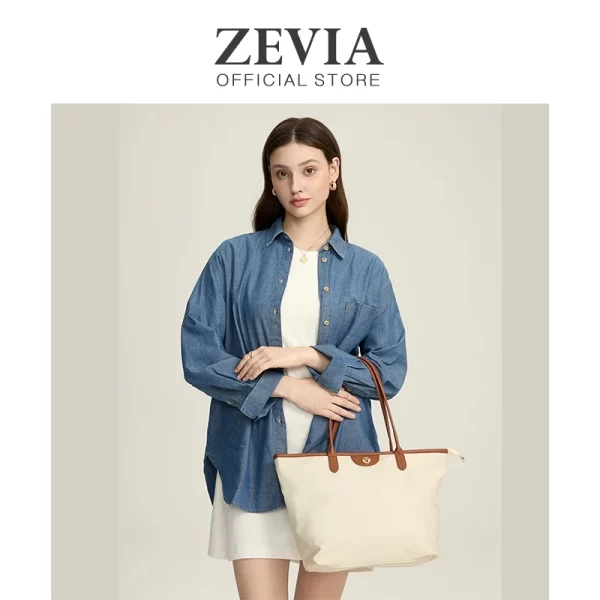 Tas Tote Bag Kerja Wanita ukuran Besar - ZEVIA Aaliyah Bag - Image 6